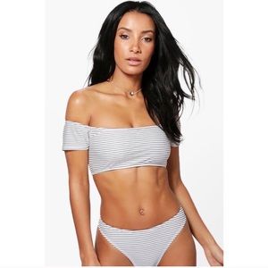 High leg off shoulder bikini