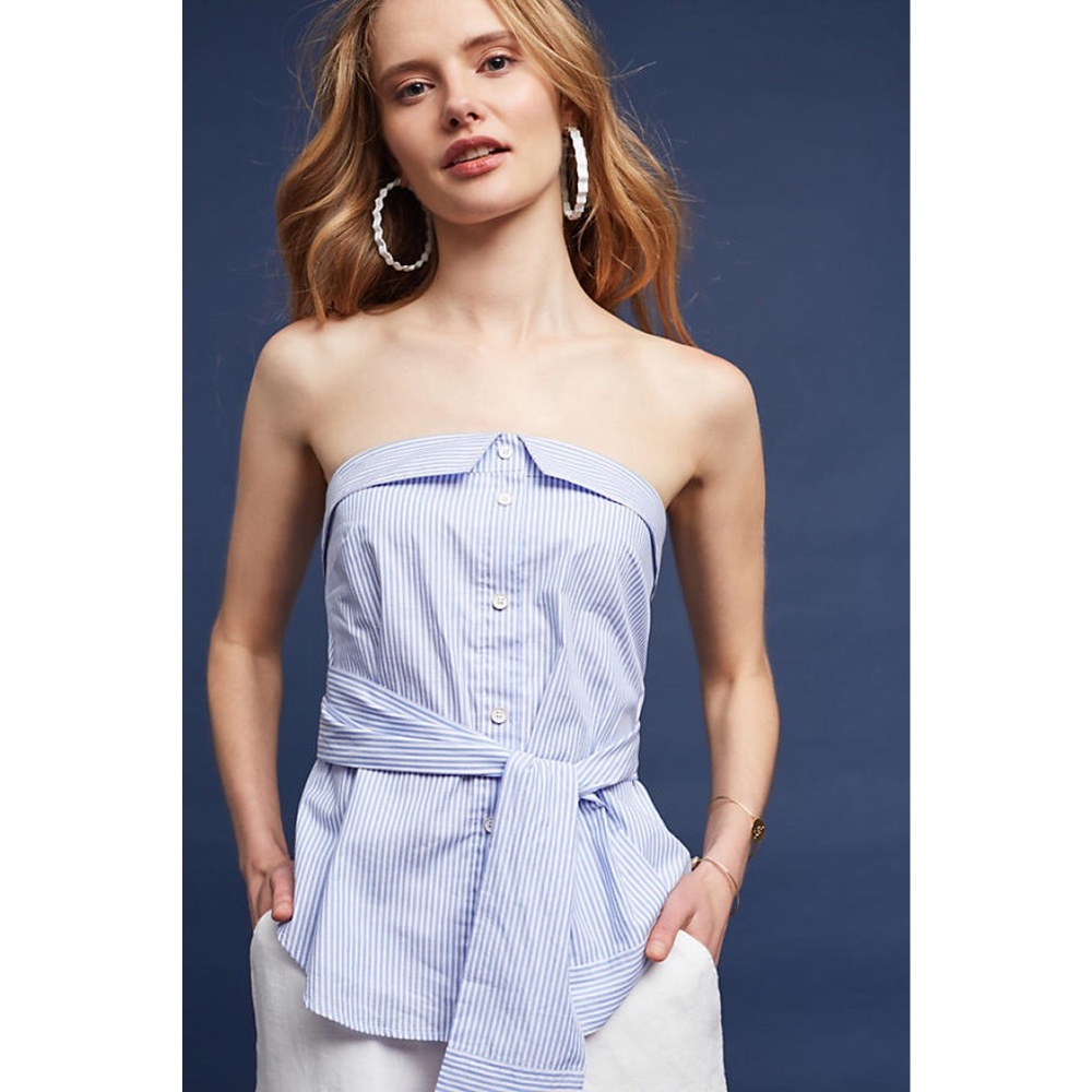 Anthropologie Alanna Strapless Blouse by Maeve