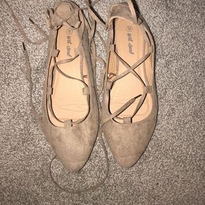 Suede Lace up flats 🎀