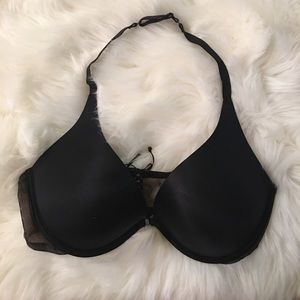 Victoria Secret Black 38C Plunge Halter Bra