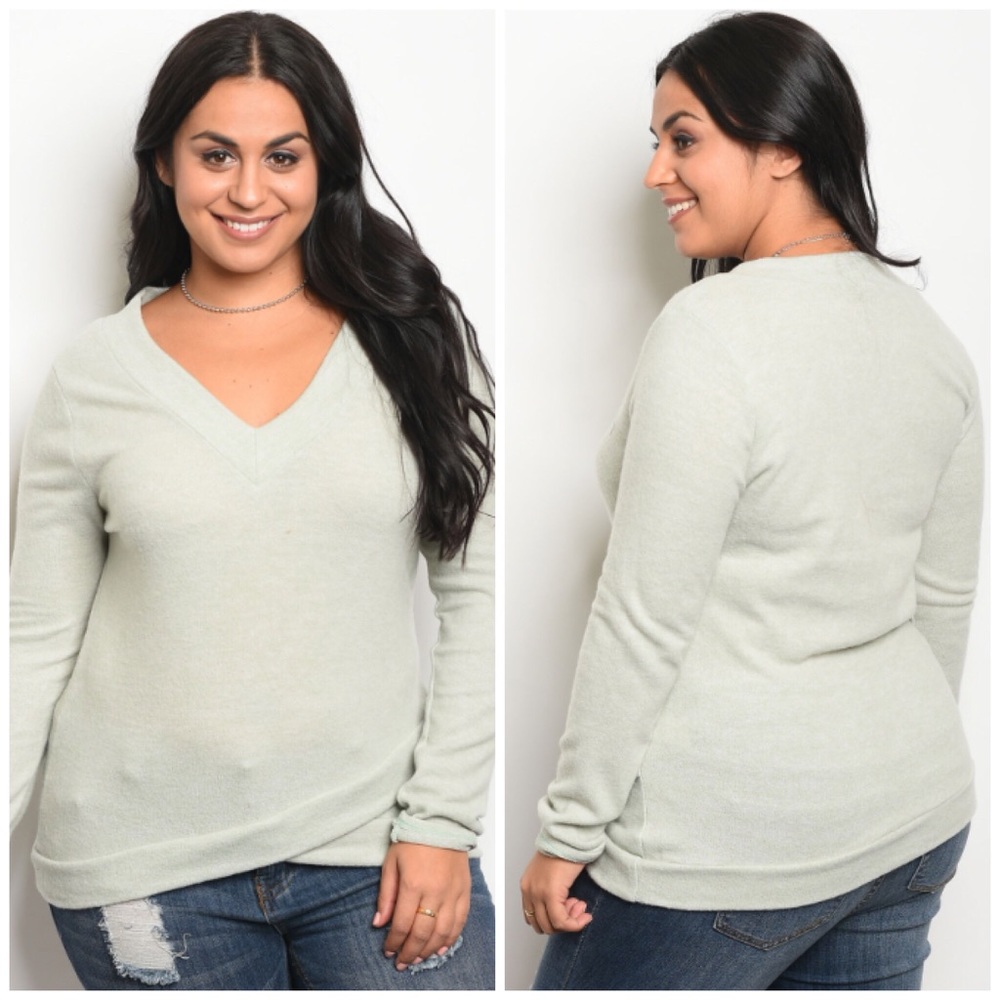 Plus Size Sweater Mint Green Woman's 1X 2X 3X XL