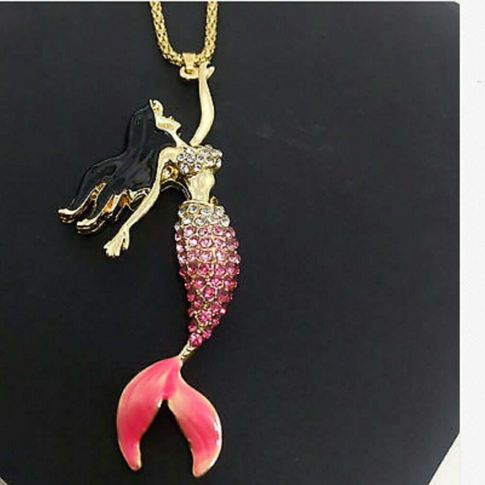pink mermaid necklace