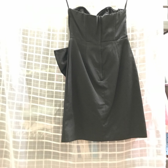 Black Strapless Bow Dress with Tulip Bottom - Picture 2 of 3