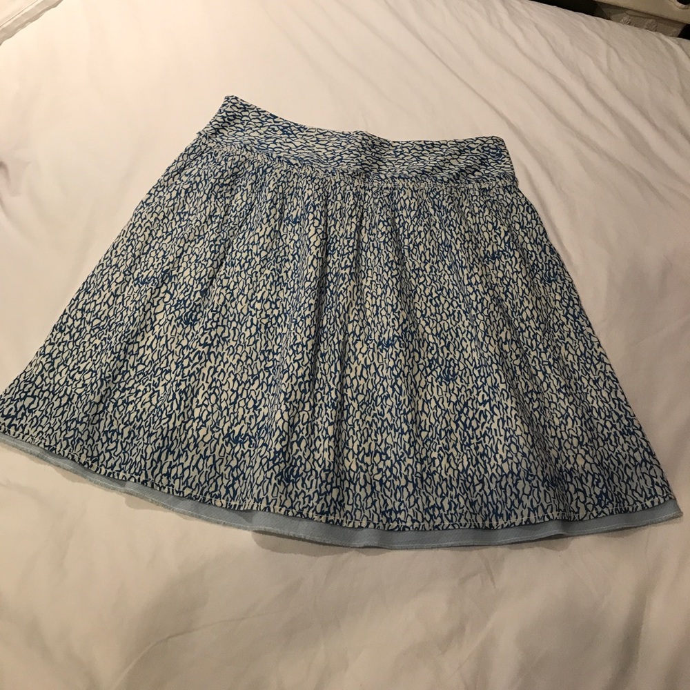 Cute Comfy Cotton Blue and White Print Skirt