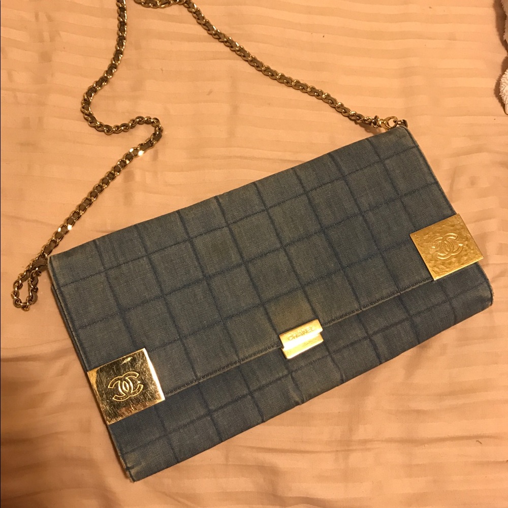 Vintage Denim Chanel clutch