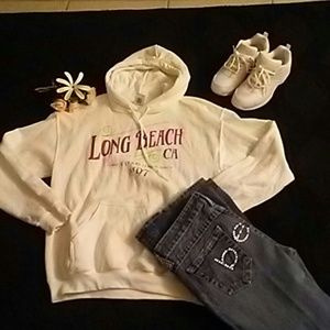 WHITE LONG BEACH SWEAT SHIRT