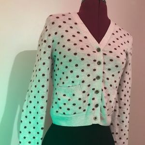 Ultrasoft V-Neck Polka Dot Cardigan Sweater