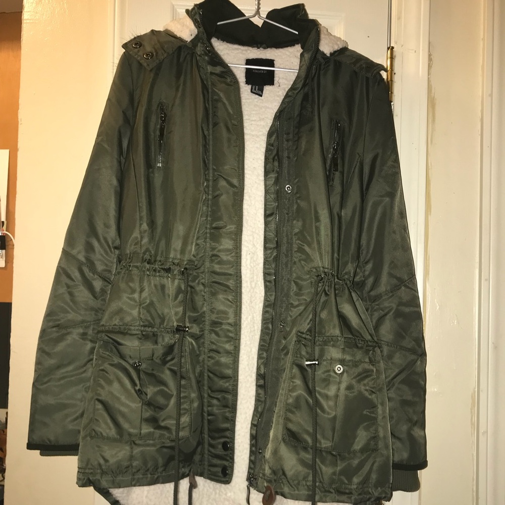 forever 21 green parka