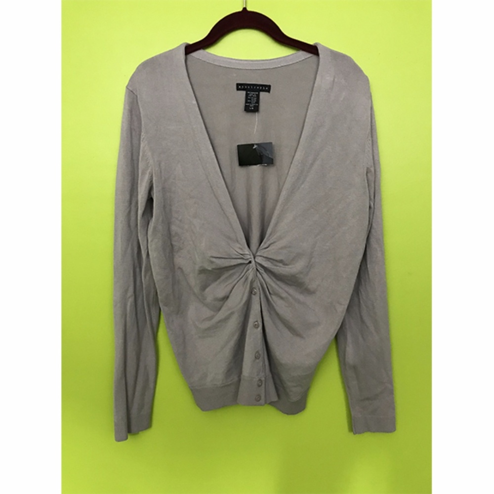 Apostrophe Long Sleeve Gray Cardigan Sz Large