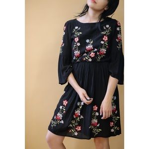 Black Embroidered Dress