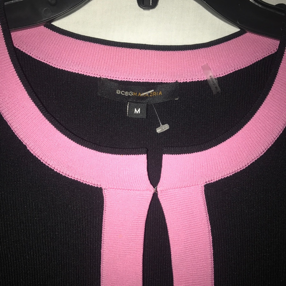 ❌🚫SOLD‼️ BCBG Black and Pink Sweater Blazer - Picture 3 of 6