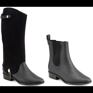 Melissa convertible riding rain boot black US9 new