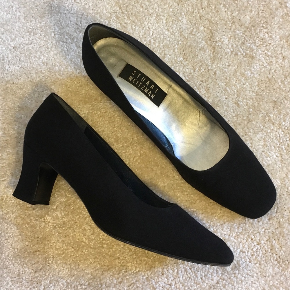 Stuart Weitzman Black Peau “Osmary” evening pumps