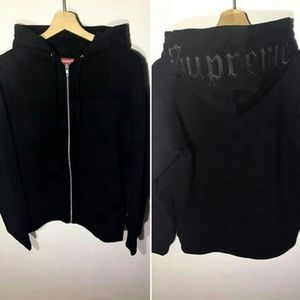 supreme old english zip up hoodie