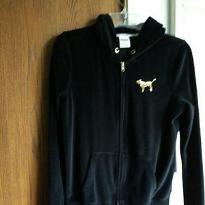 Victoria's Secret Black Pink Hoodie SZ M