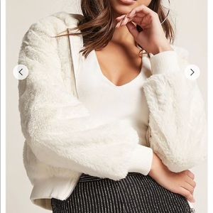 NWOT F21 Faux Fur Zip-Front Jacket
