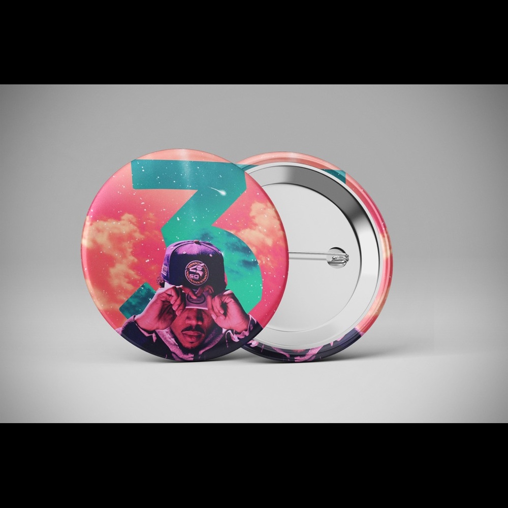 CHANCE THE RAPPER Pin Back Button Badge.