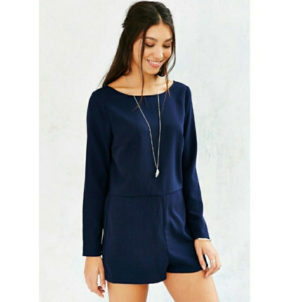 Cooperative Blue Deep V-Back Romper - Picture 2 of 5