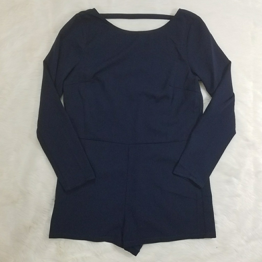 Cooperative Blue Deep V-Back Romper - Picture 3 of 5