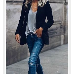 Black Fitted Jersey Blazer