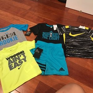 Nike, adidas and under armour shirts and shorts