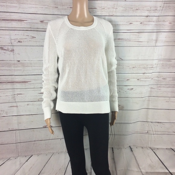 open knit white sweater