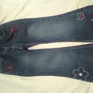 Gymboree Girls Flower embroidery, boot cut Jeans