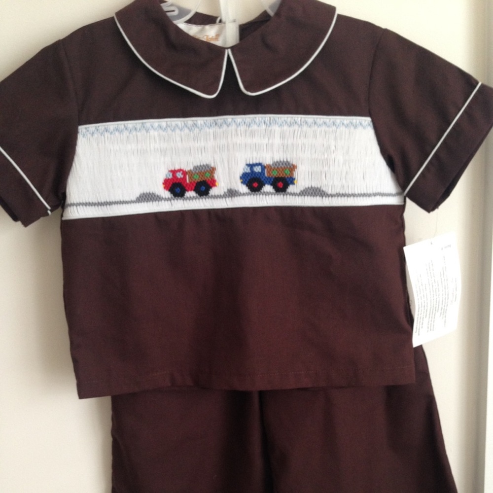 New With Tag Sir John Smocked Trucks 12m
