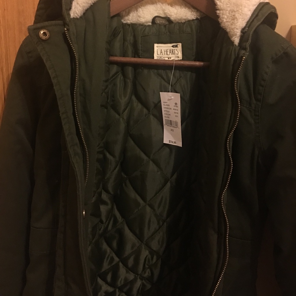 NWT LA Hearts army green Parka