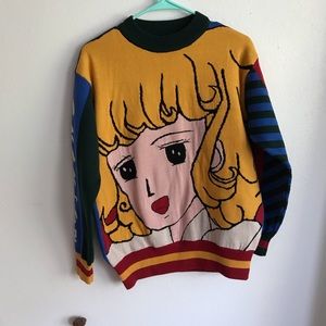 Anime Girl Primary Color Block Sweater! 🌈