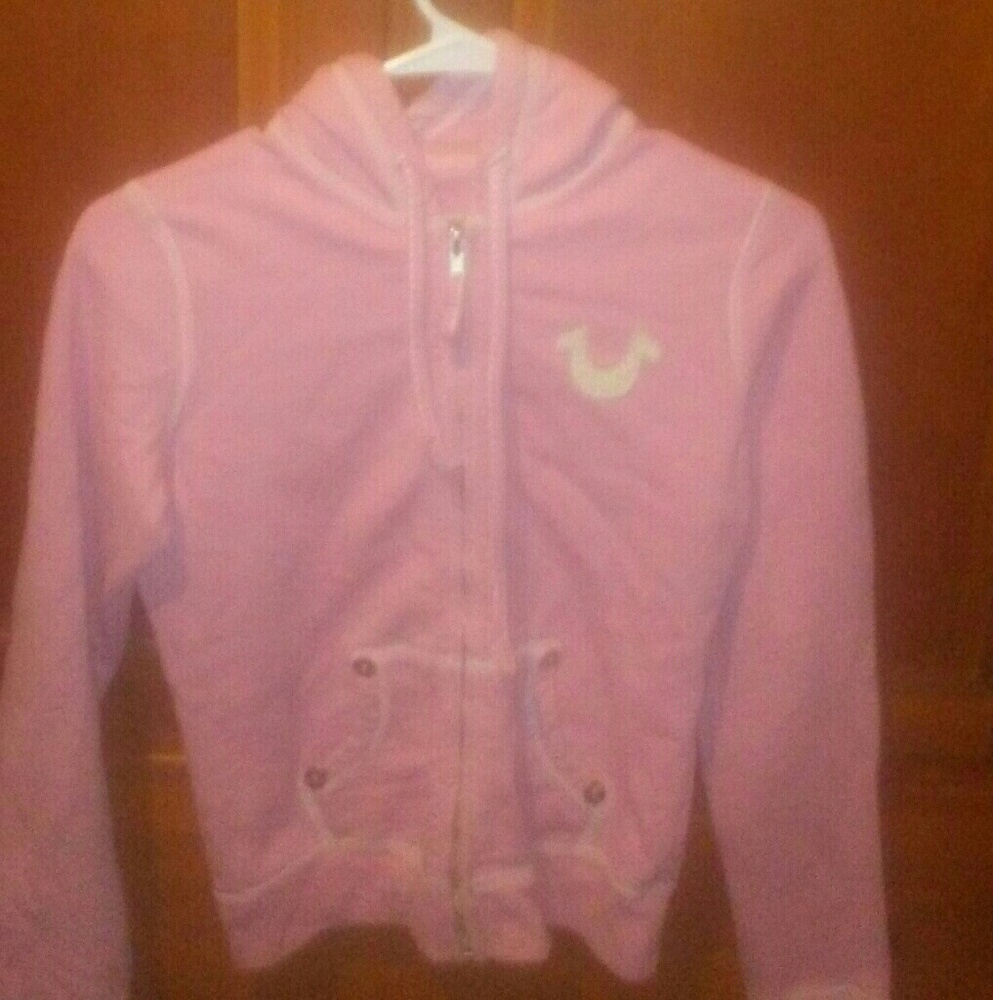 TRUE RELIGION PINK HOODIE.