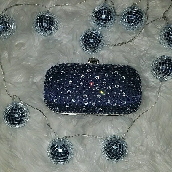 Stone Skull clutch.  Used once. Indigo Blue - Picture 1 of 4