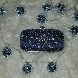 Stone Skull clutch.  Used once. Indigo Blue