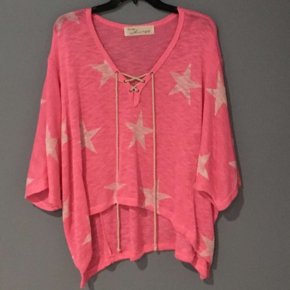 Vintage Havana pink with white star sweater