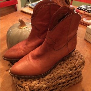 Light brown leather boots