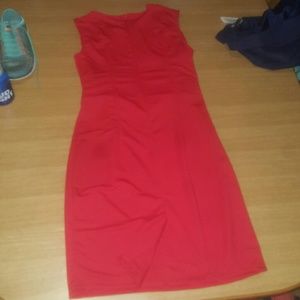 Bright red dress