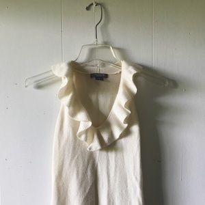 White, cashmere tank top.