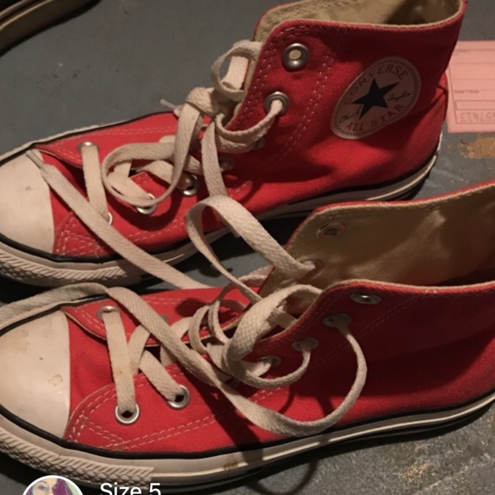 Pink converse high tops
