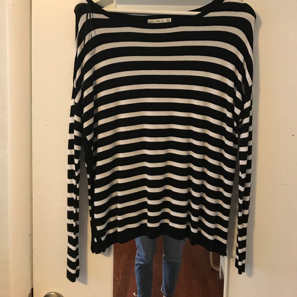 Zara black and white sweater.
