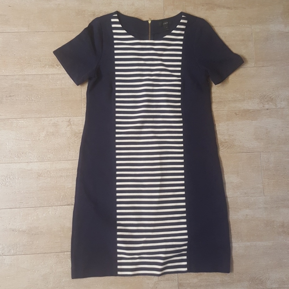 J. Crew navy stripped dress