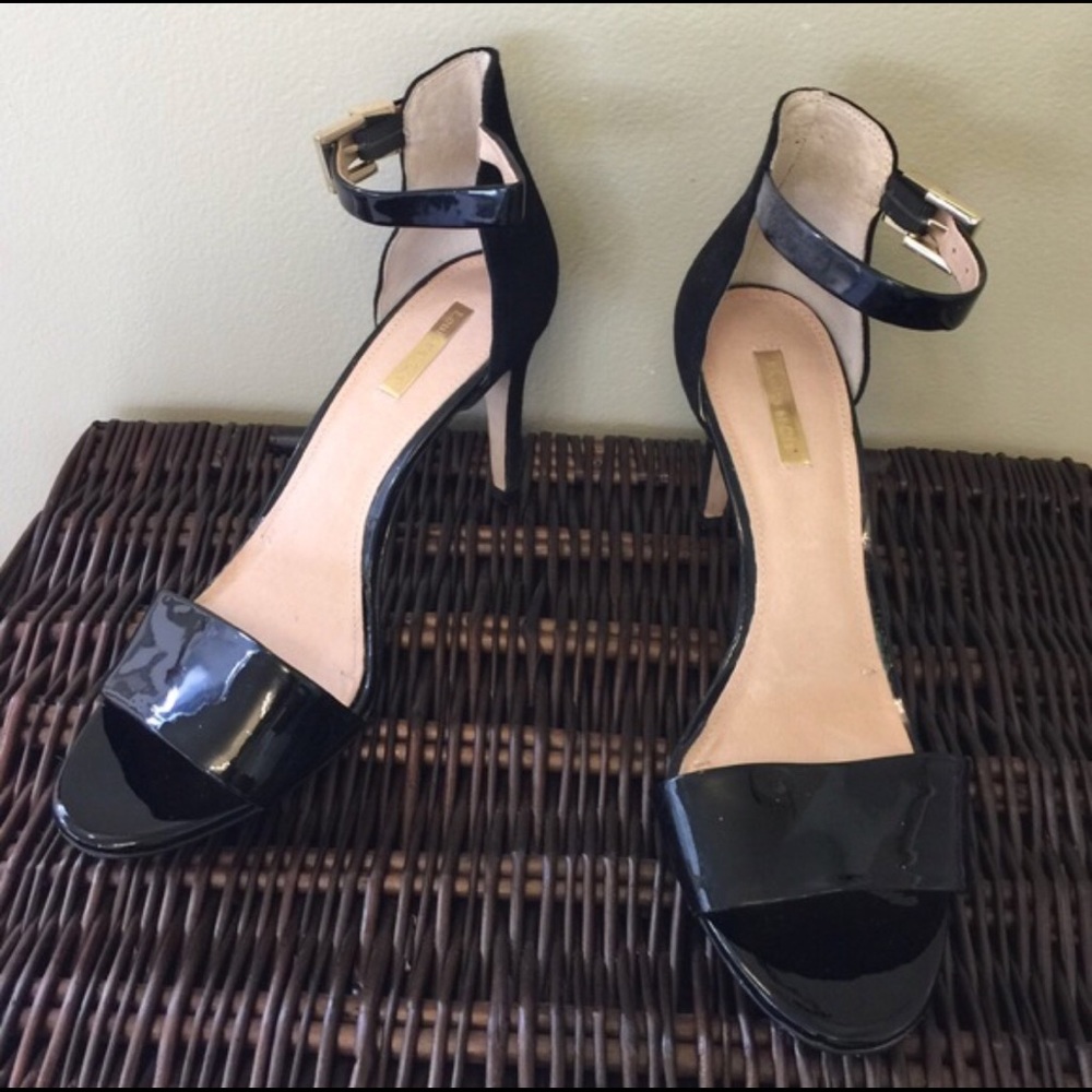 ✨Louise et Cie 'Olive' black suede & patent heels