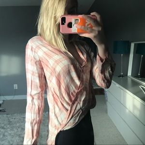 Hollister Pink/Beige Flannel