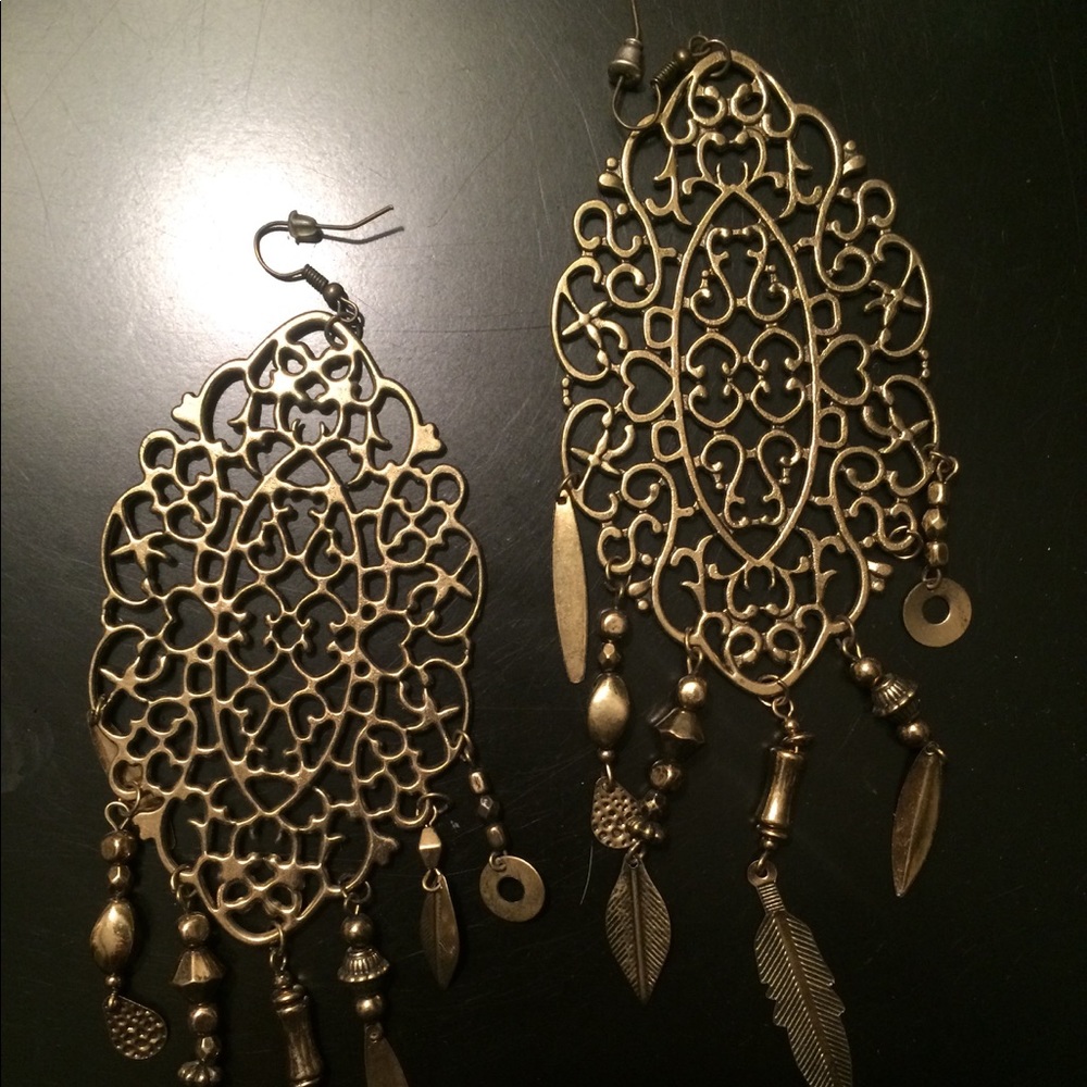 Large Gold Statement Earrings