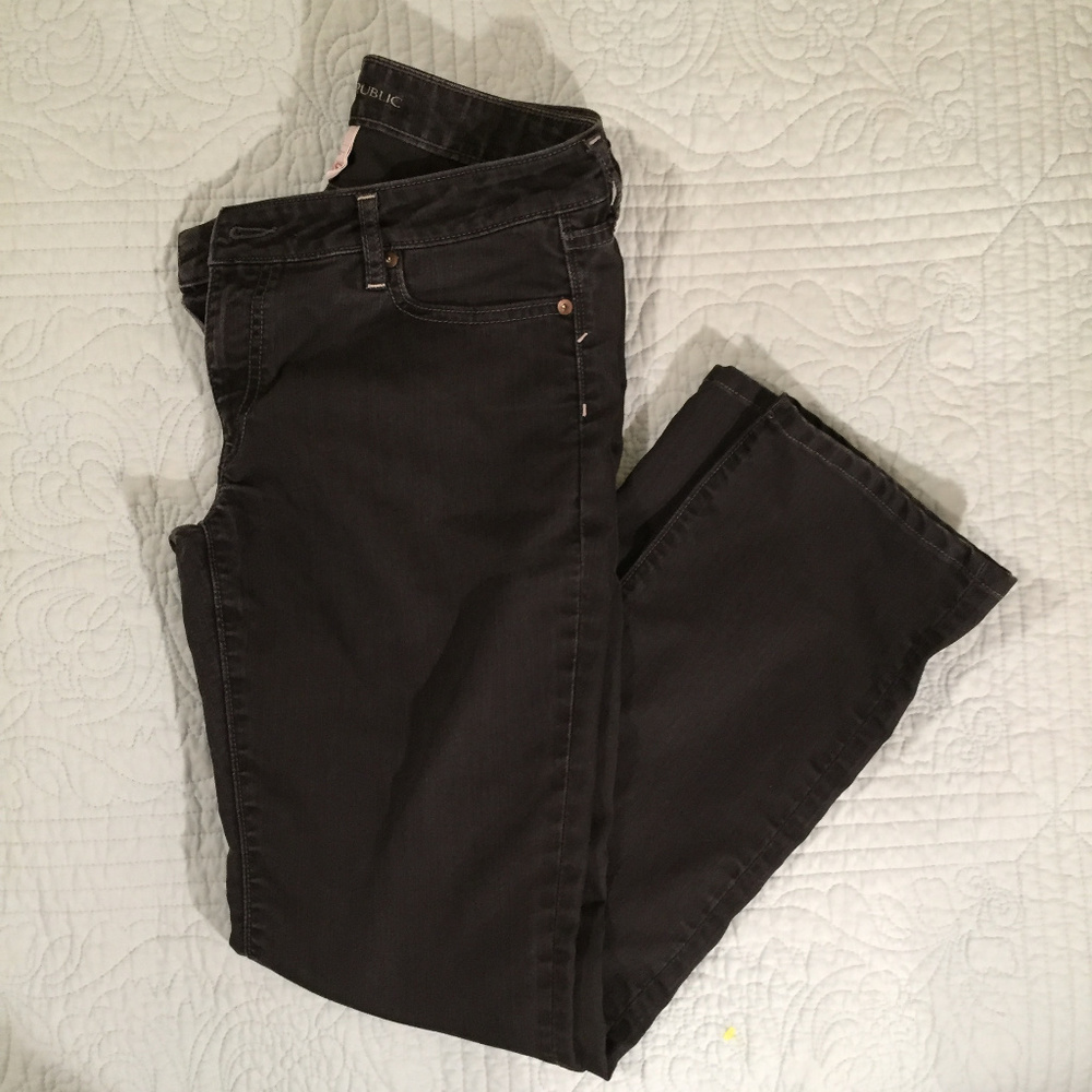 Banana Republic Classic Straight Leg Black Jeans