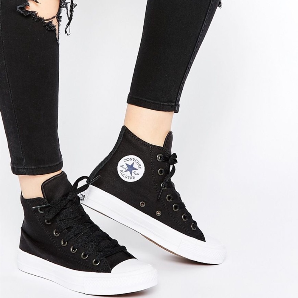 Converse Chuck Taylor 2 HI Black White W AUTHENTIC - Picture 2 of 8