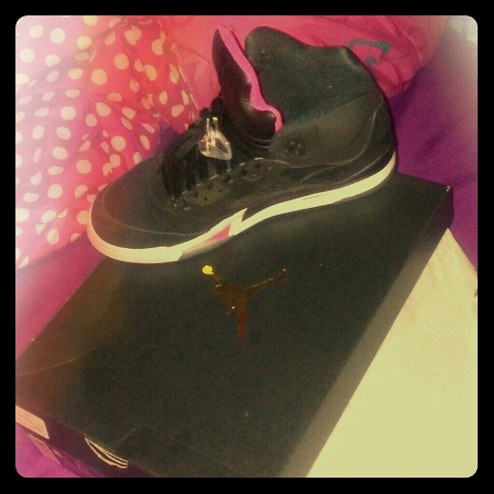 Black,white,pink jordans