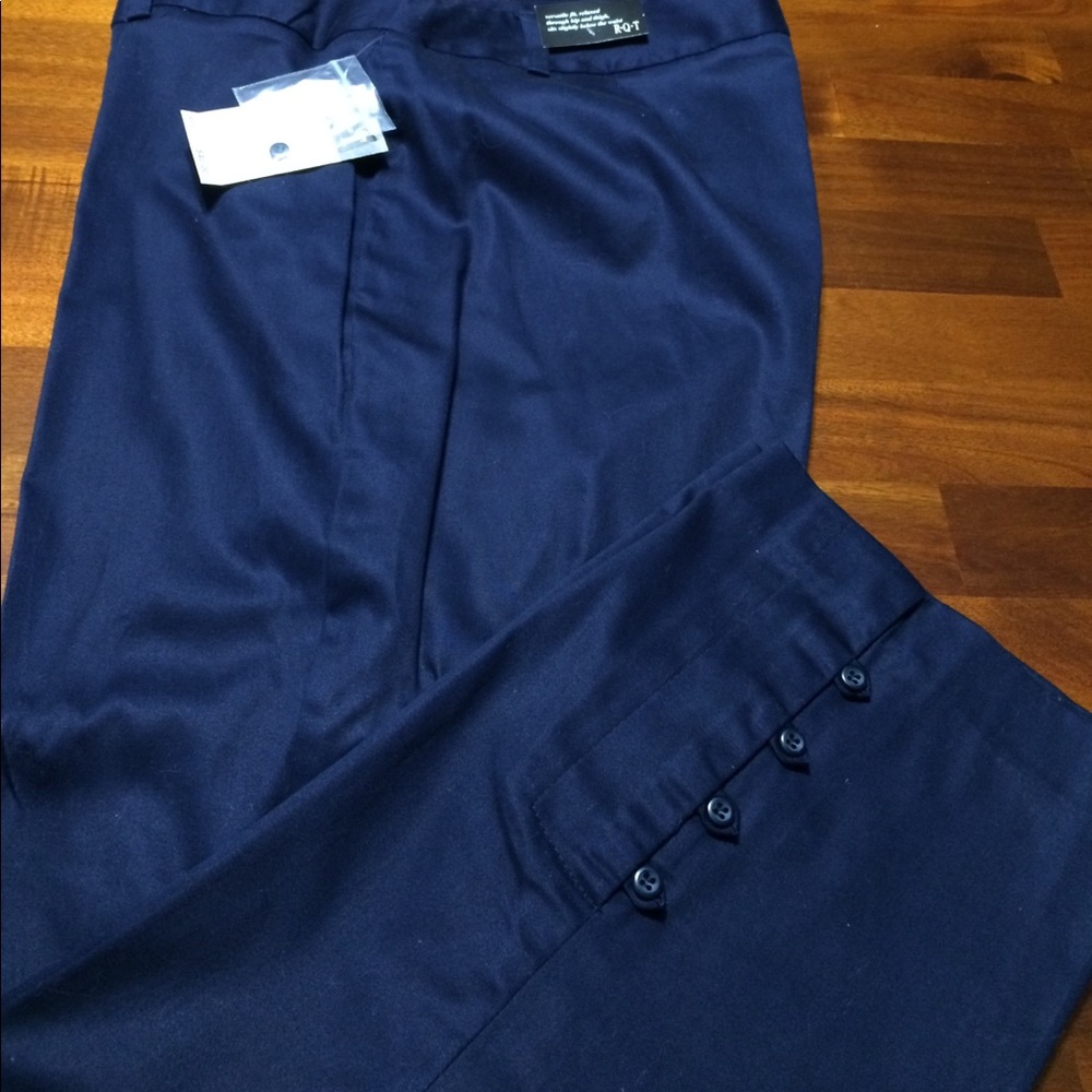 R•Q•T ankle pants size 12 navy stretch