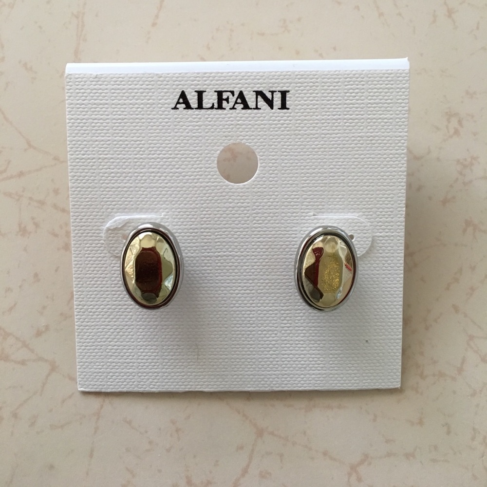 Alfani Gold Faceted Button Earrings
