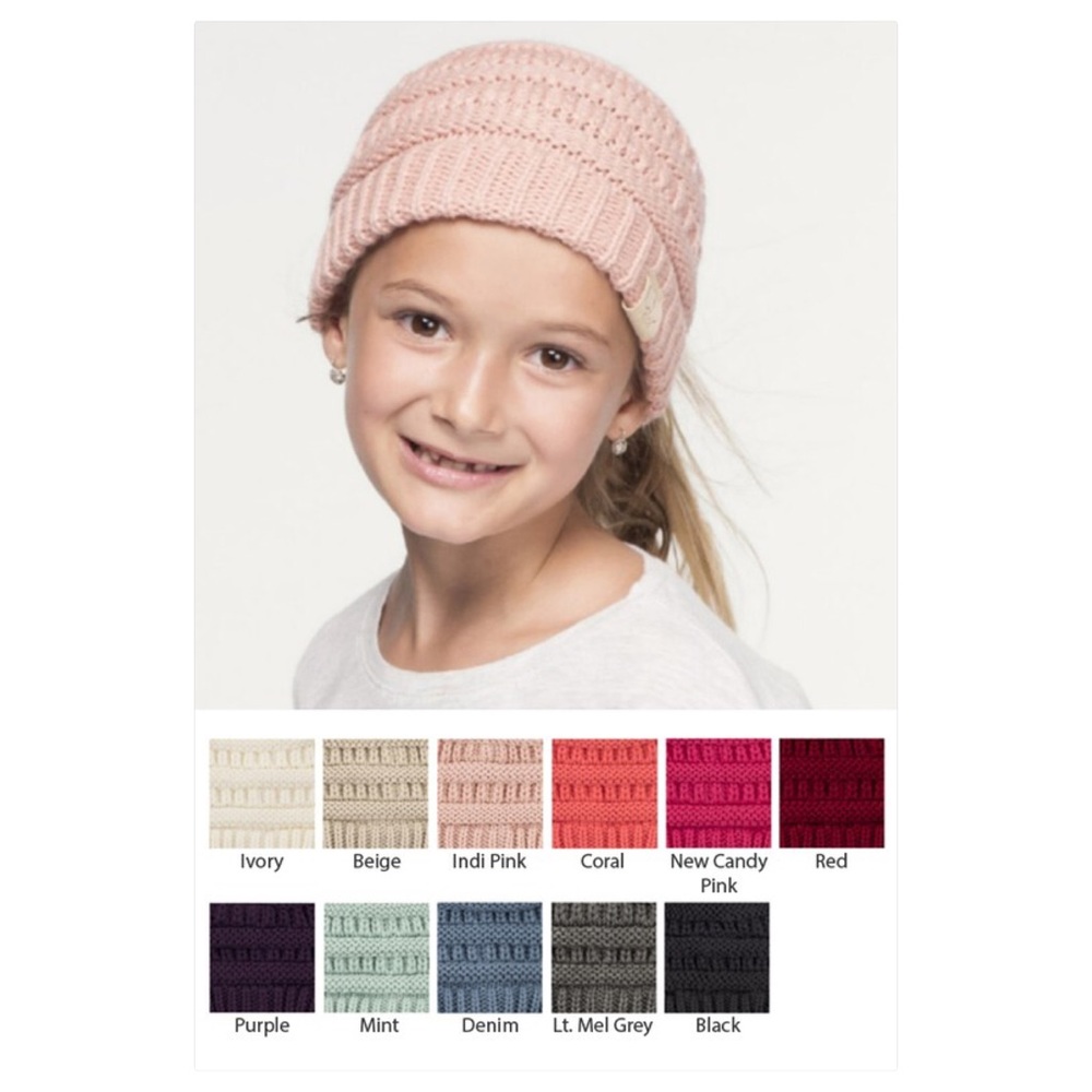 Kids CC Bun Beanie Pack of 2