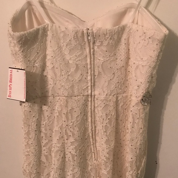Ivory lace strapless mini dress - Picture 4 of 4